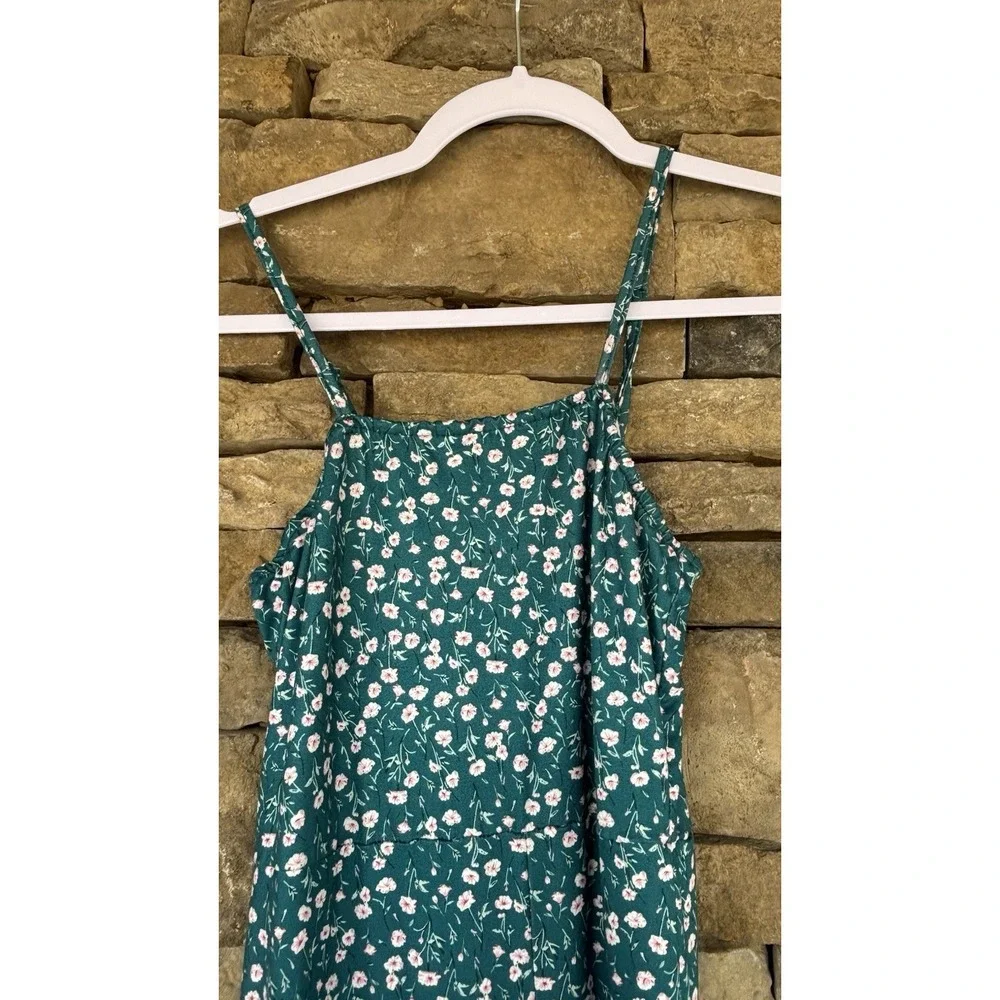 SHEIN Girls Floral Jumpsuit Bell‎ Bottom Teal Turquoise Pink Stretchy Teen 11-12